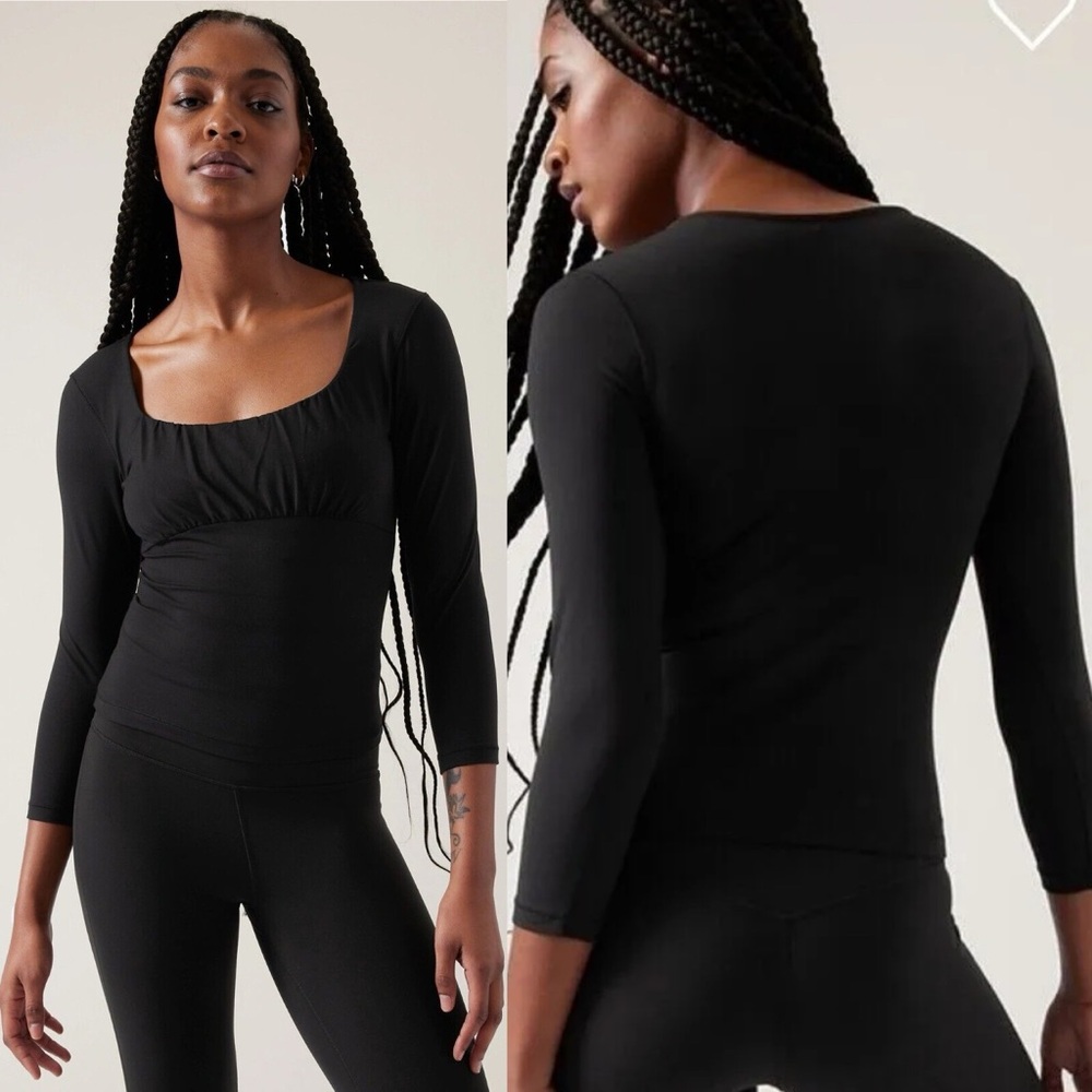 Athleta Shanti Scoop Top Black Size Small